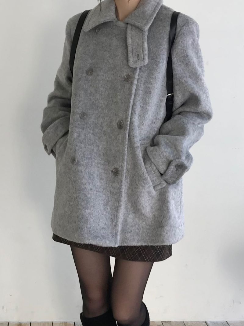 High-neck double coat (2 colors)