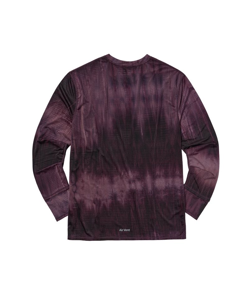 Air Vent Tie-Dye Racing Finger Watch-Hole Long Sleeve (Plum)