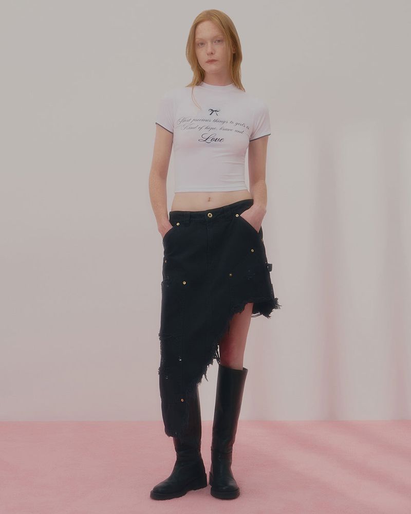 LOVE LACE CROP TSHIRT-WHITE