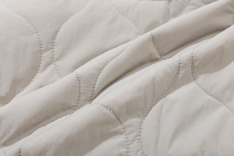 SHOULDER QUILTING JACKET_LIGHT GREY