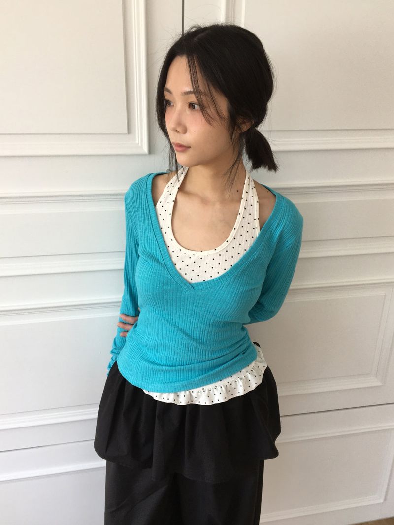 Kaya V-neck long sleeve (5color) 