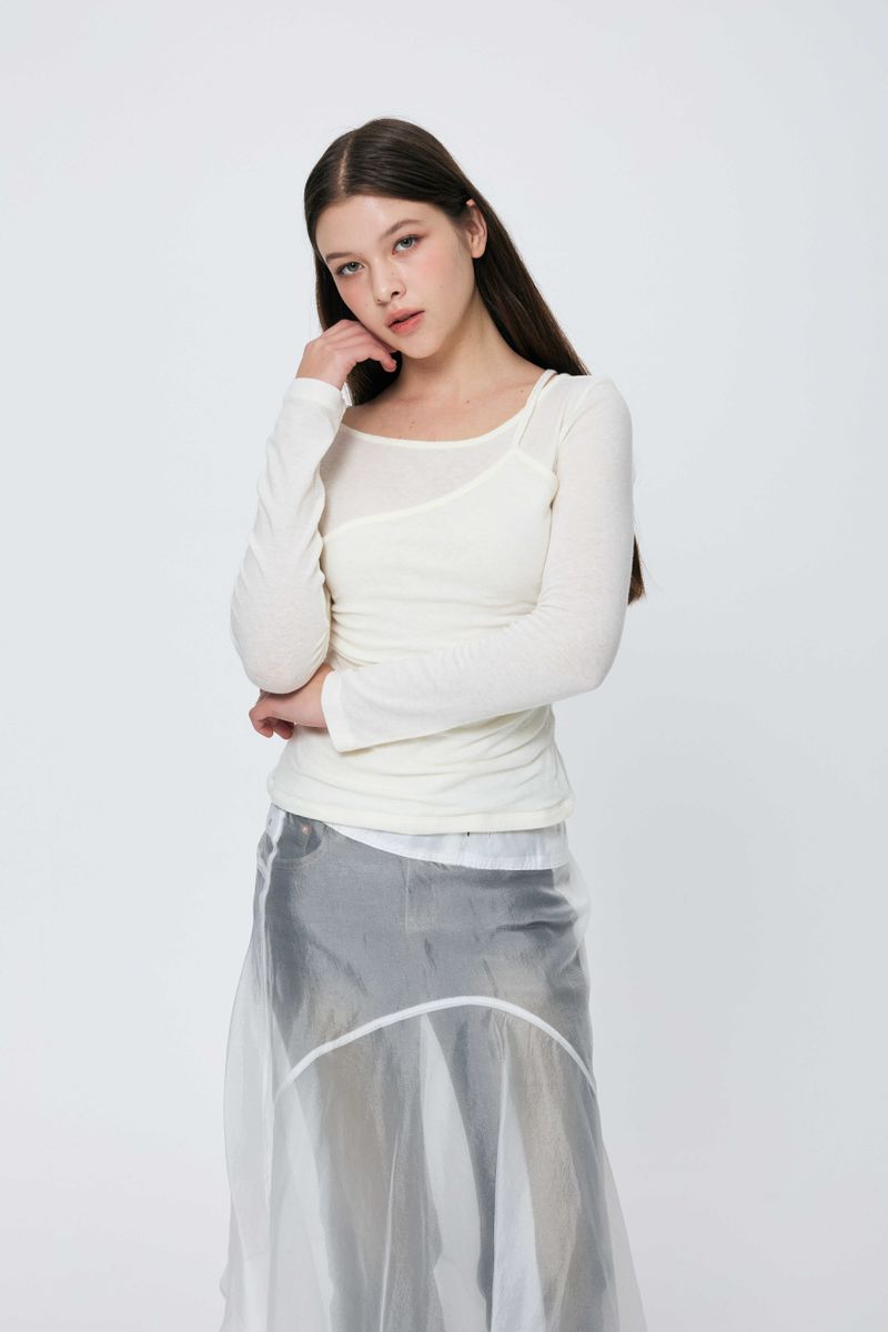 MUREN SHIRRING TOP / IVORY