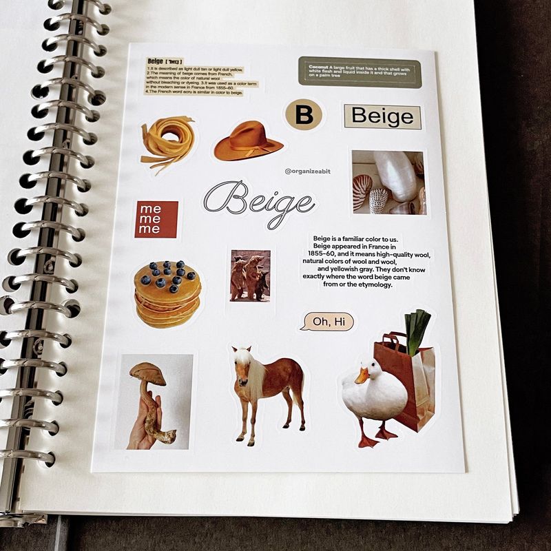 oab tone pack beige / scrap sticker set
