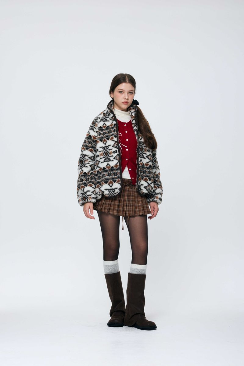 NORDEN FLEECE JACKET / BROWN
