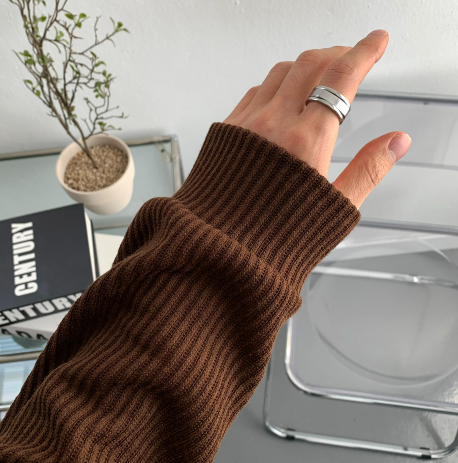 Hendes Daily Ribbed Semi-Zip Up Knit