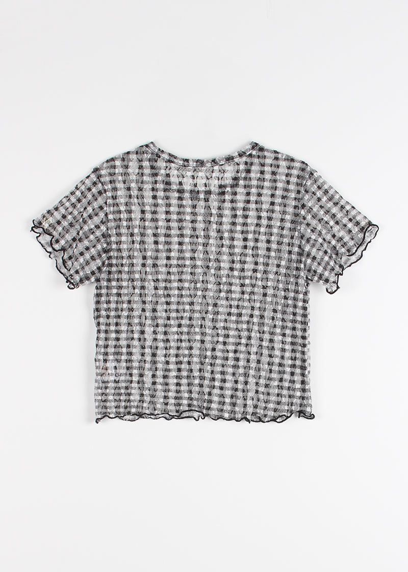 LACE CHECK TEE