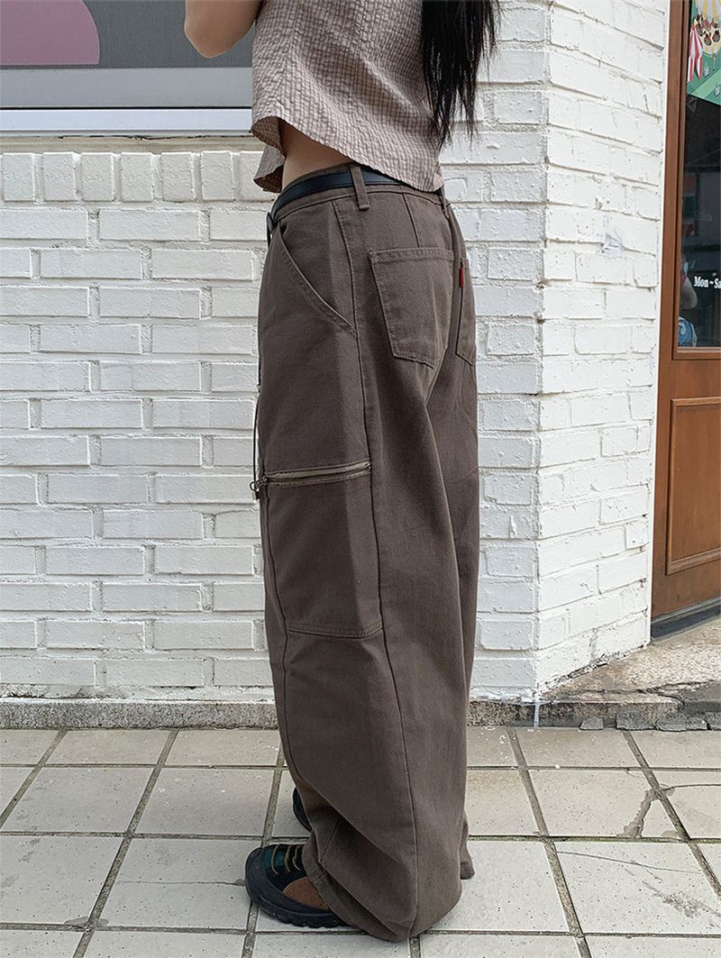 ZIPPER WIDE TROUSER PANTS (3C)