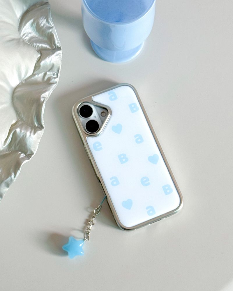 NEW LOGO White Blue Silver Epoxy Case