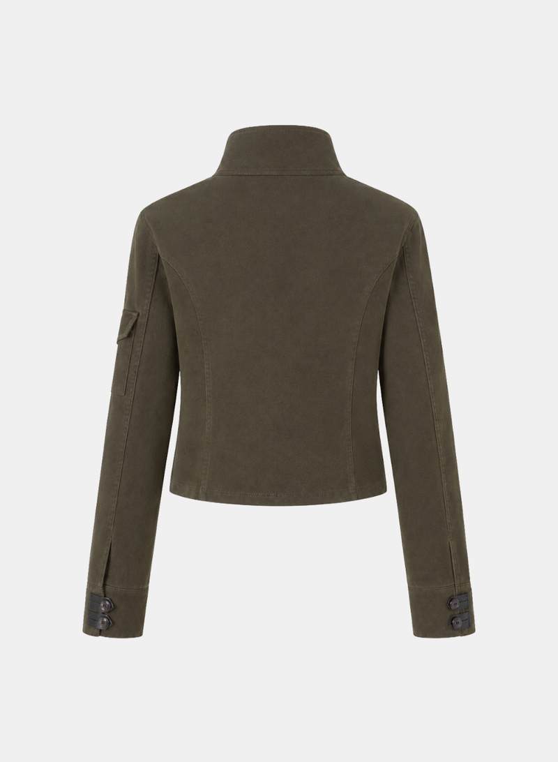Evelyn Asymmetric Layered Military Jacket