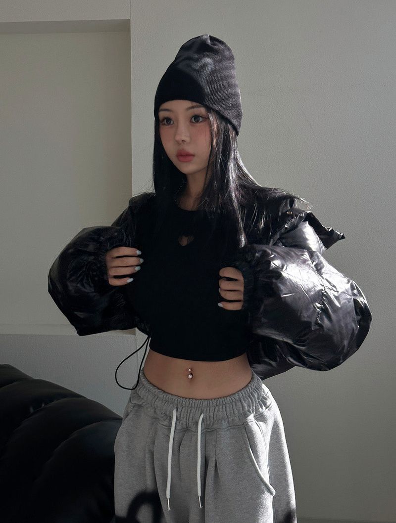 Crop cropped wellon short padded coat