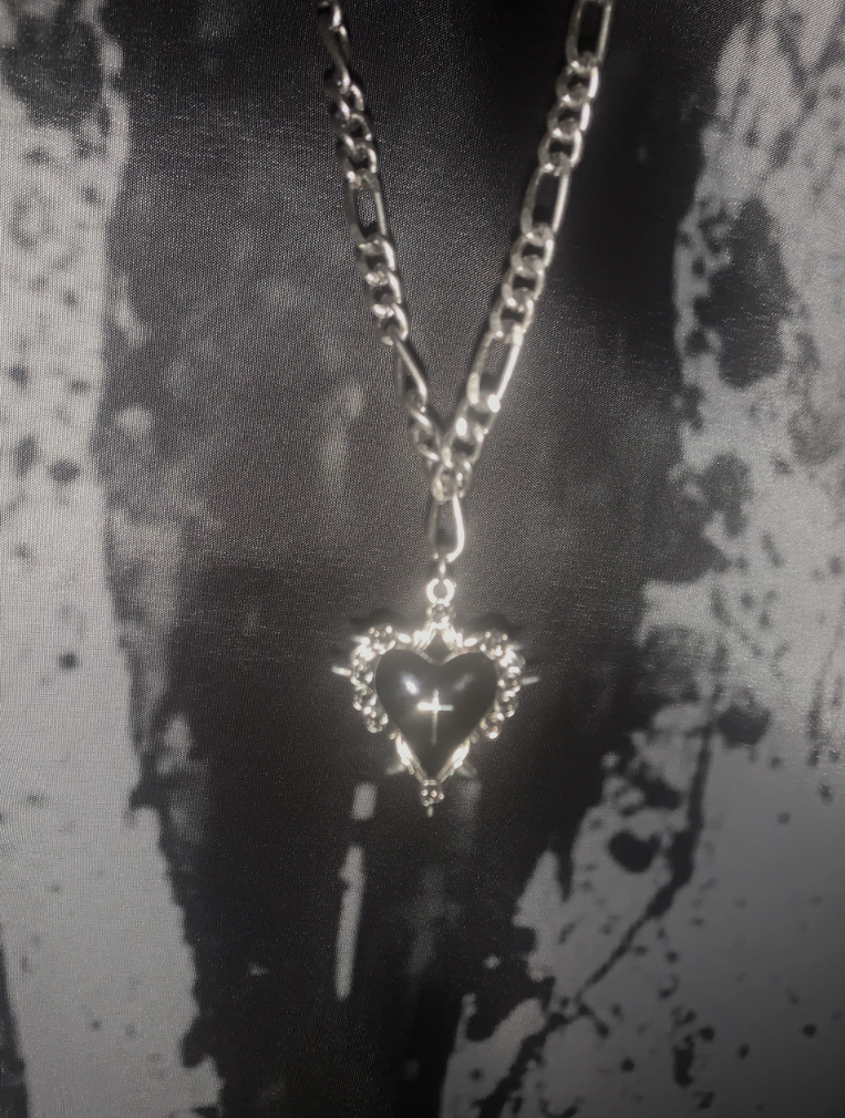 Toani Black Heart Chain Necklace