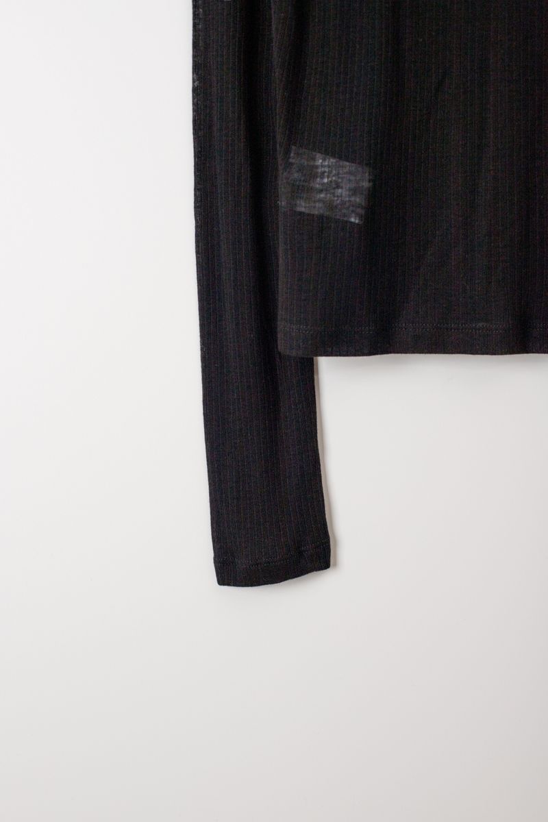 Wool boat neck T (Black)