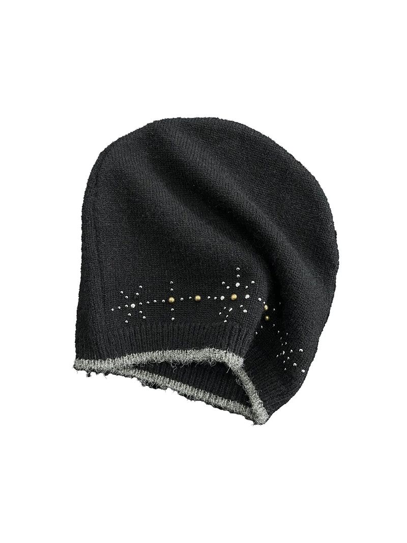 RIVET TOTEM WOOL-LIKE EDGE HEATHER BLEND BEANIE