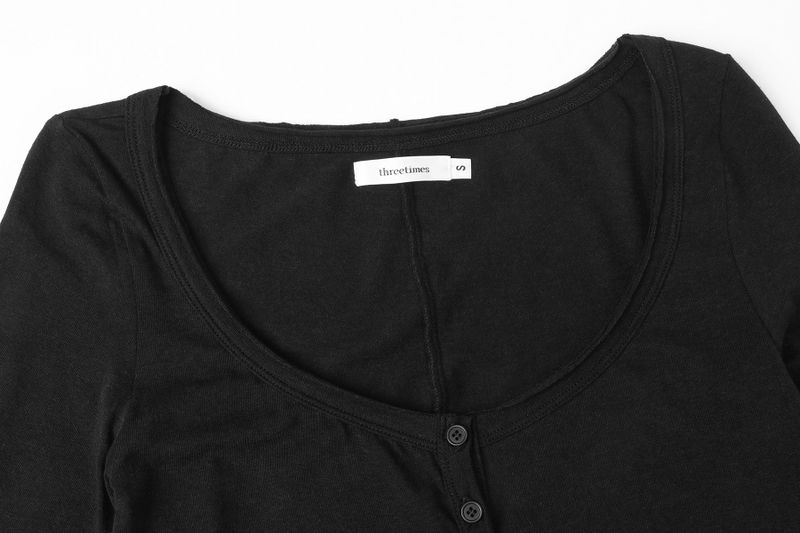 Basic open tee - black