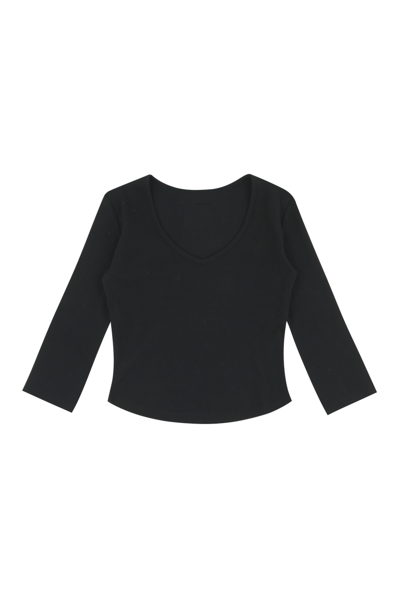 C 90S LINE V-NECK T-SHIRT_BLACK