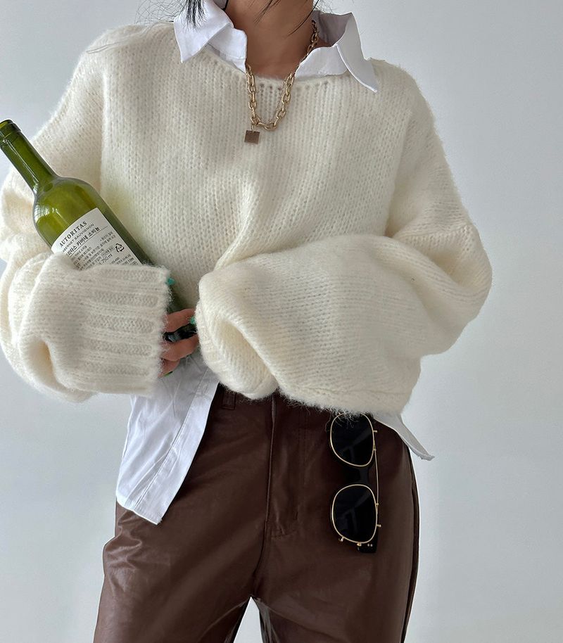 salt wool cropped knitwear