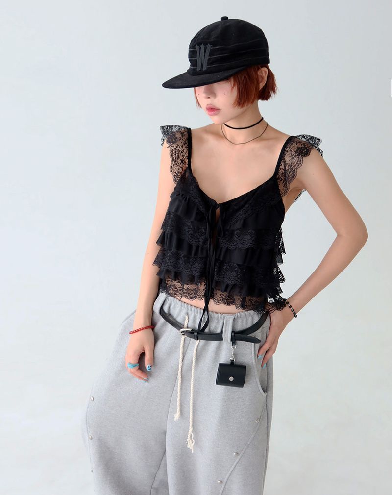 Zero Lace Cancan Frill Blouse