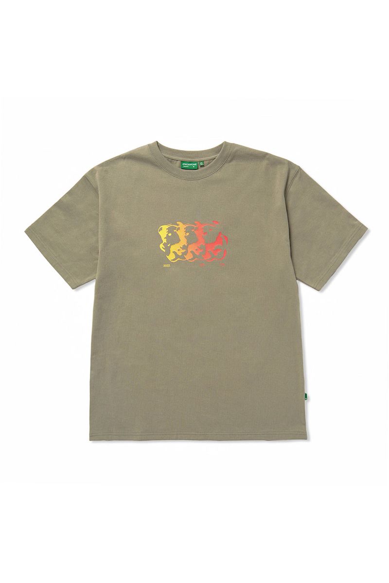Flame Bear Tee_Wood Grey
