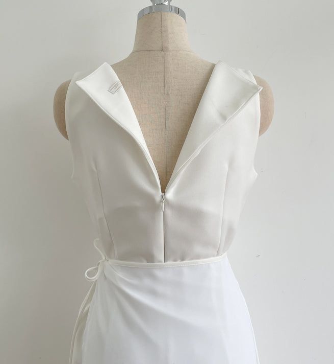 Roselle Layered Wrap Sleeveless Long One Piece