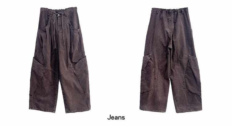 Edge curved pin tuck casual pants