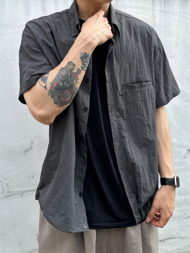 String Nylon Short Sleeve Shirt 4C
