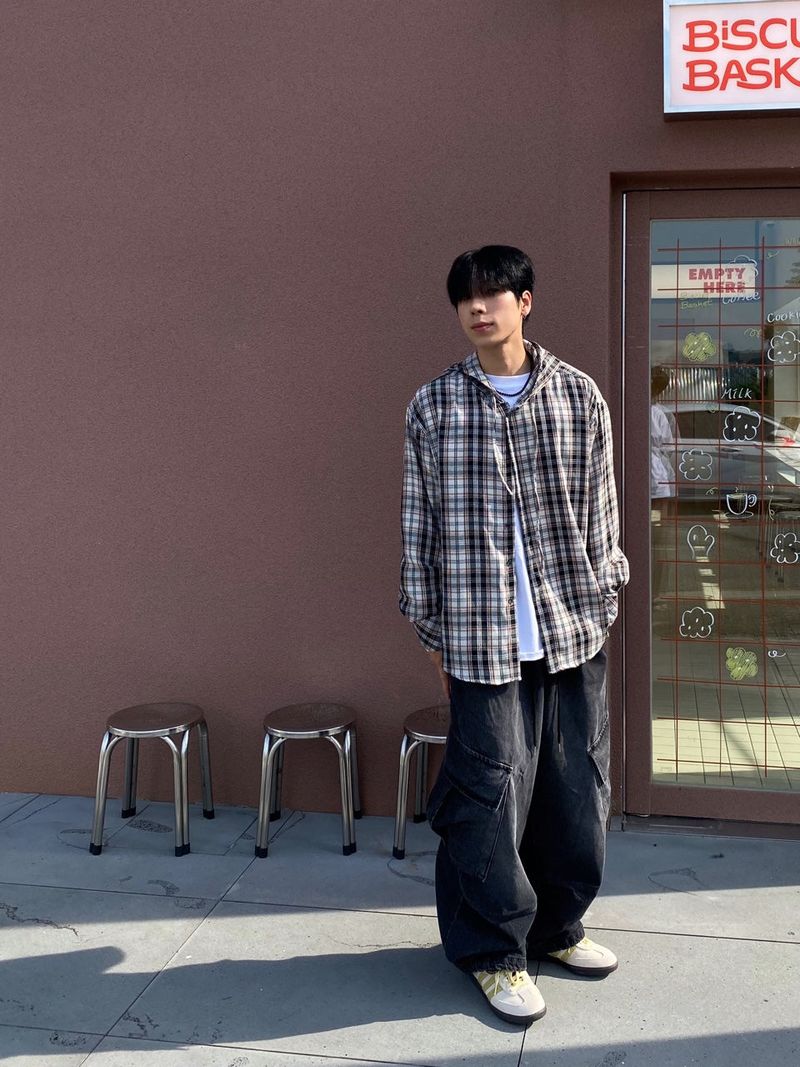 Avant-check hooded shirt  3C