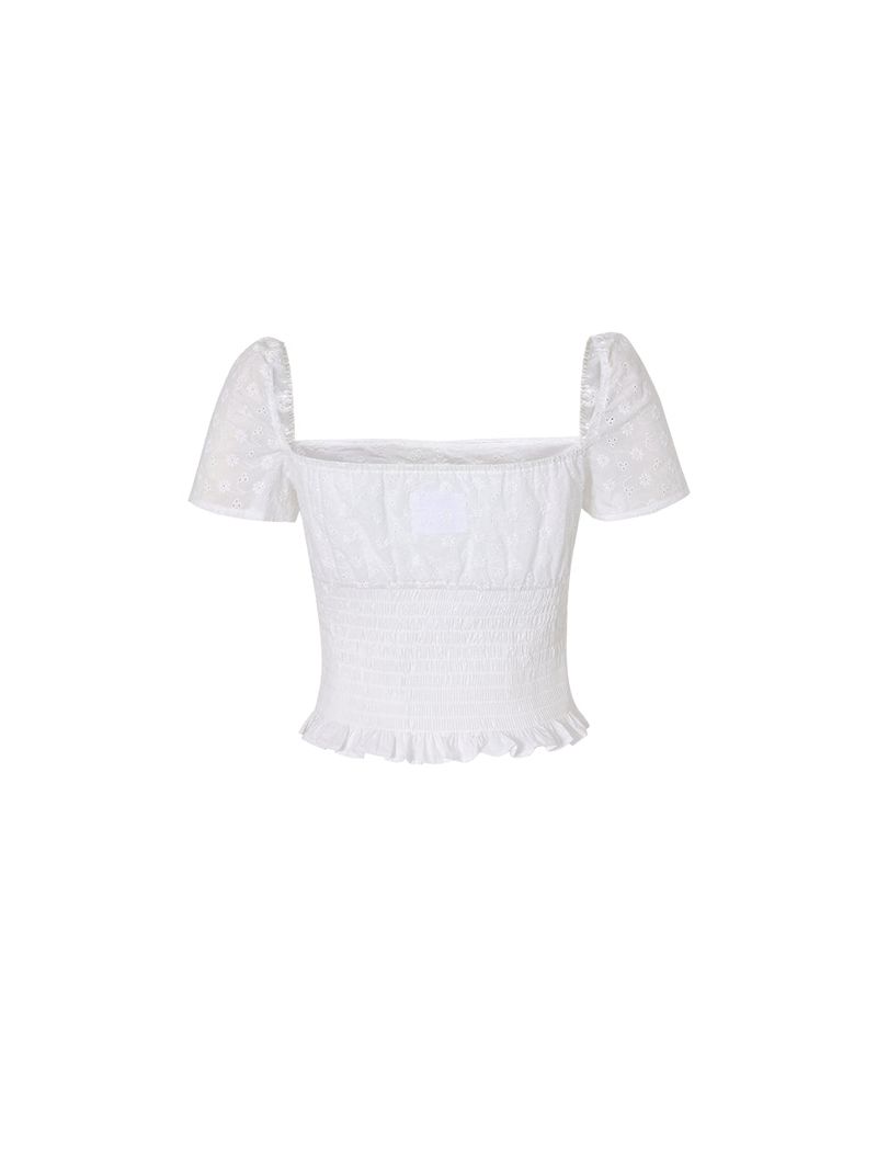 Floral puff blouse (Ivory)