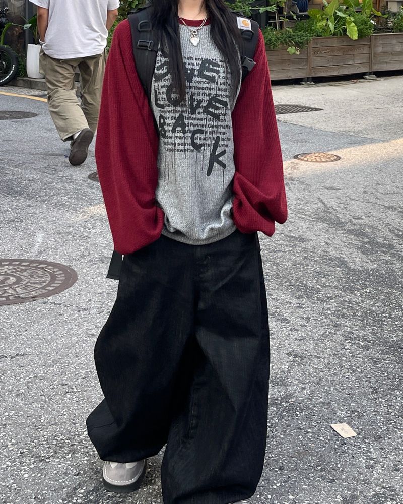 Shino raglan waffle sweatshirt 