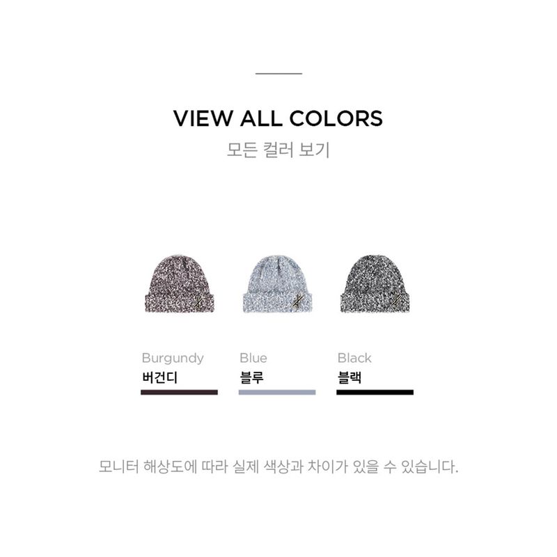 VA Brooch Bokashi Knit Beanie Black