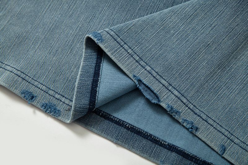 WASHED KNIT DENIM LONG SHIRT