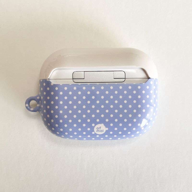 powder blue glossy hard airpods case