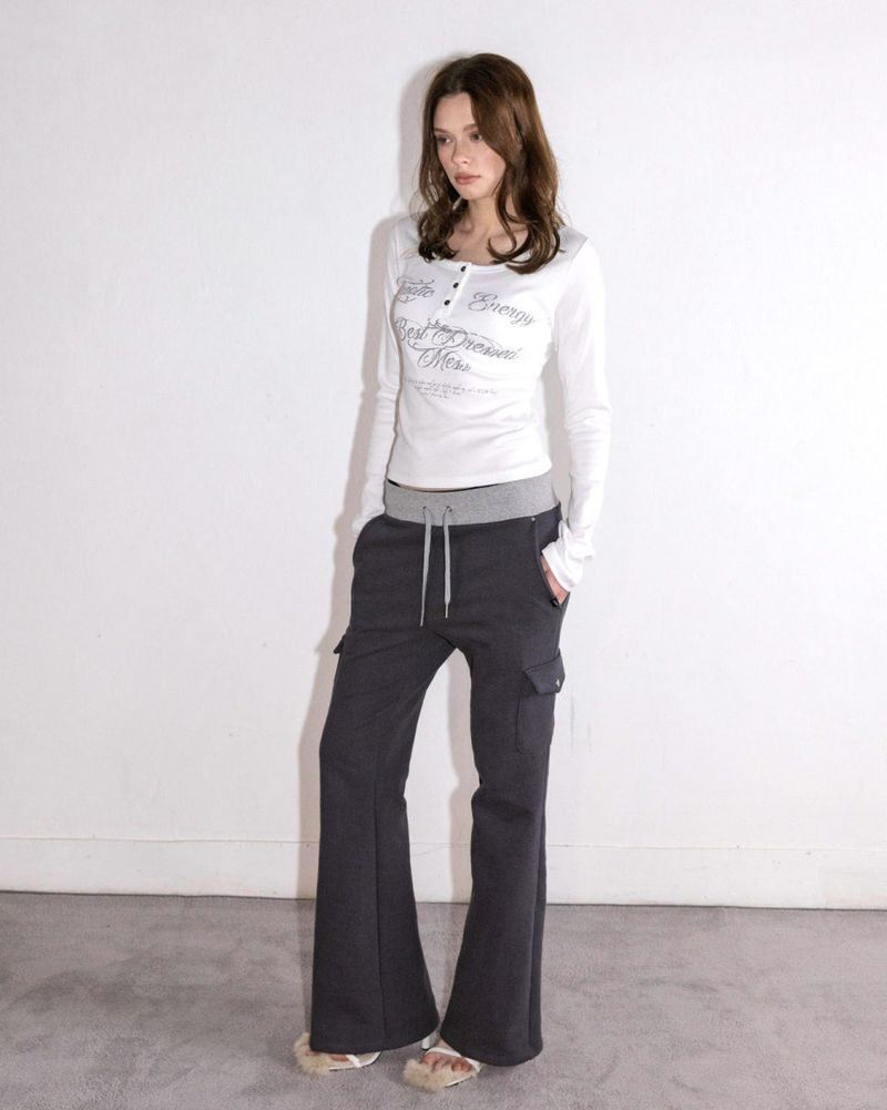 Bootcut Sweatpants Charcoal x Melange Gray