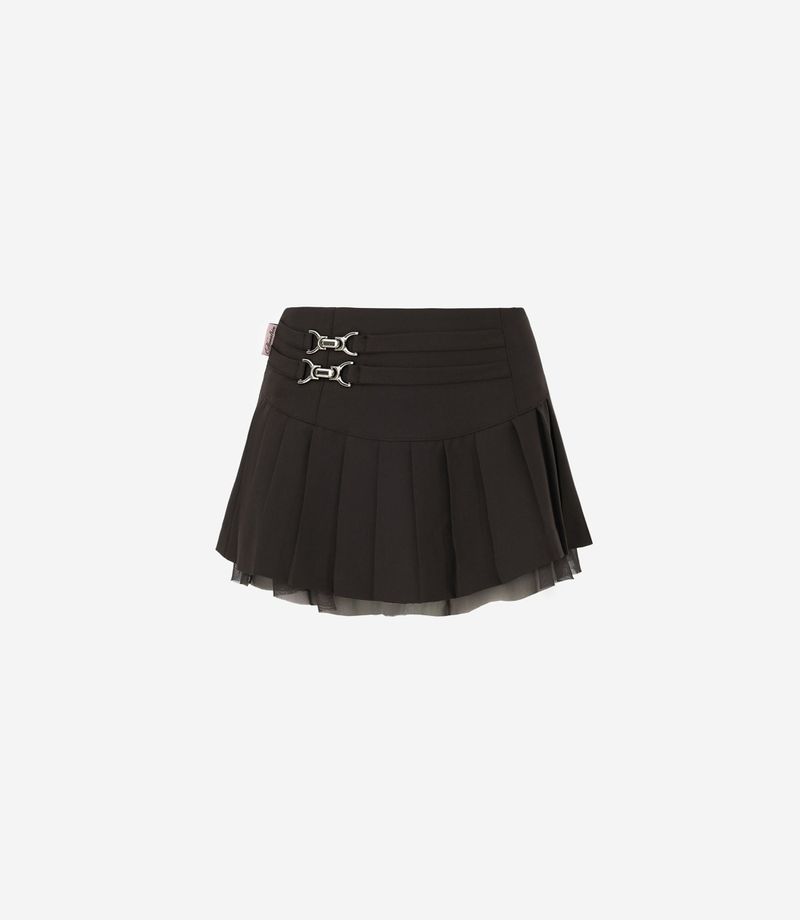 Highteen hook Pleats mini Skirt