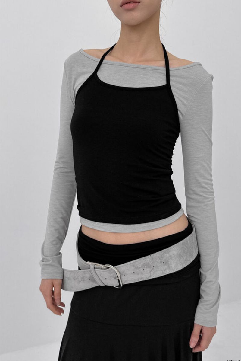 BLACKUP（ブラックアップ）の「[MADE] Chiporing Fleece Lining Halter Sleeveless (Set Available)（Tops）」