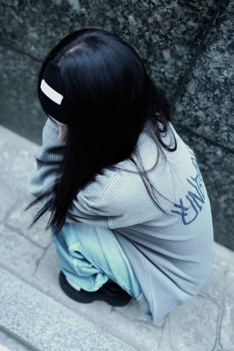 P:ReinSein（レインセイン）の「ダメージワッフルボタンロングスリーブ Ｔシャツ グレー（トップス）」