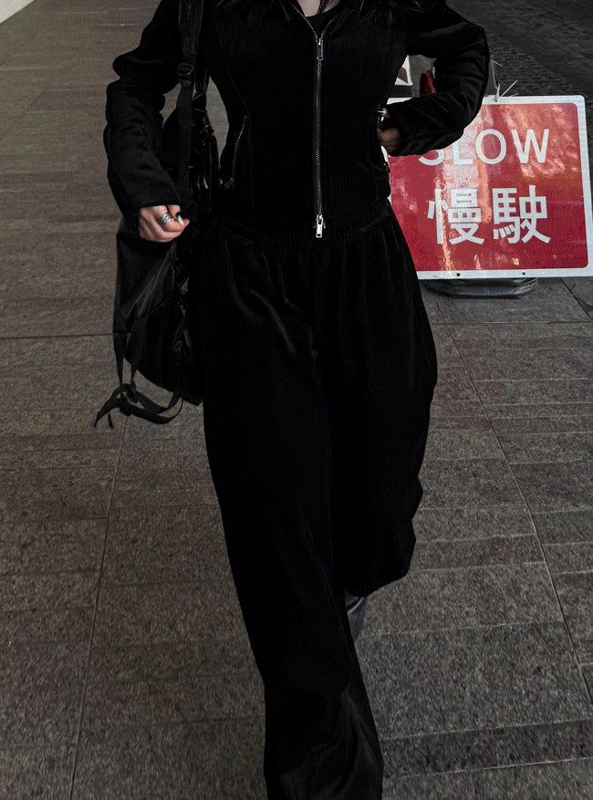 hatsukoshi(ハツコシ)の「26SS★ Made Routine Velvet Fur Hood Zip-Up Set(Setup)」