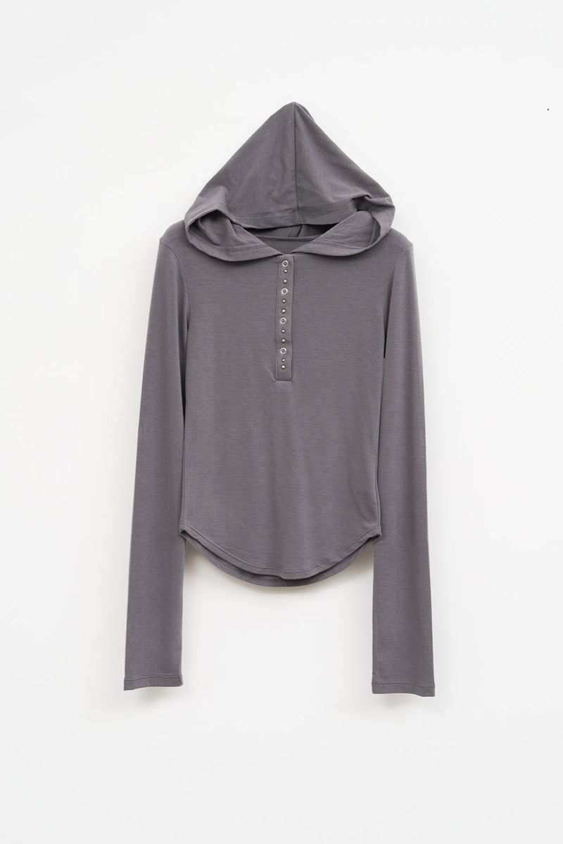 (W) Roa Stud Hooded Top (3color)