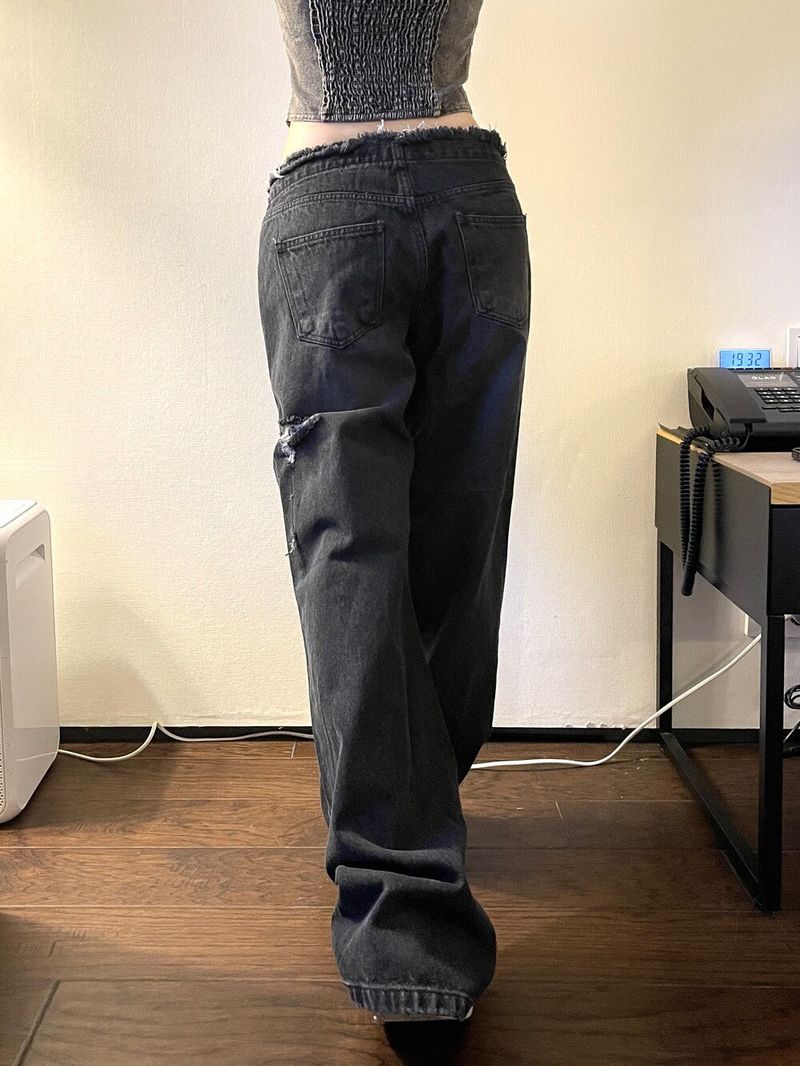 1290. Dark shark denim low wide pt