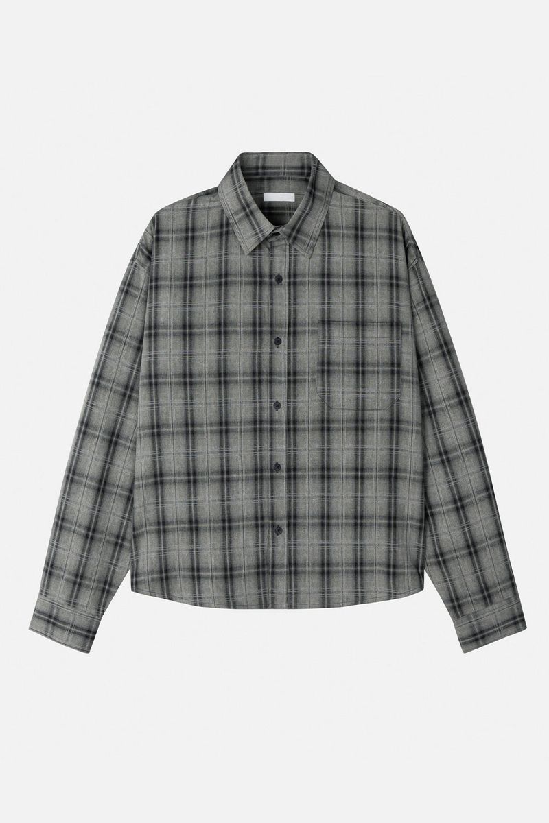 Lucent pigment over check shirt