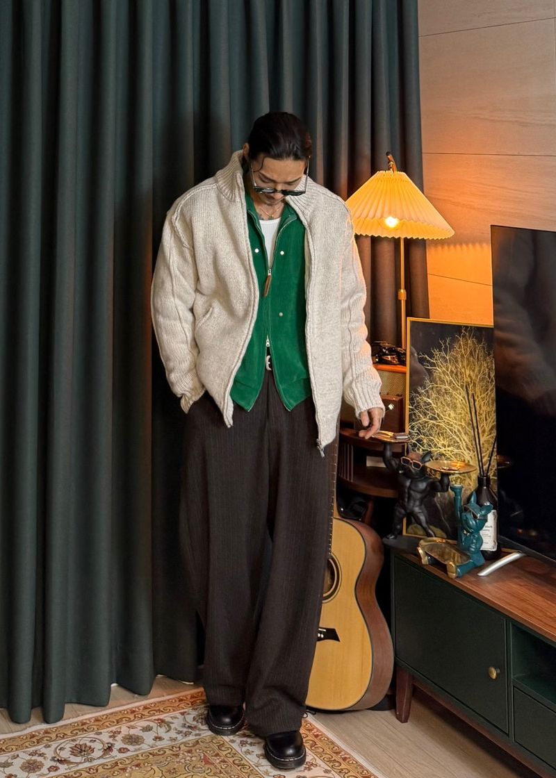 Winter Wave Stripe Slacks 2COLOR