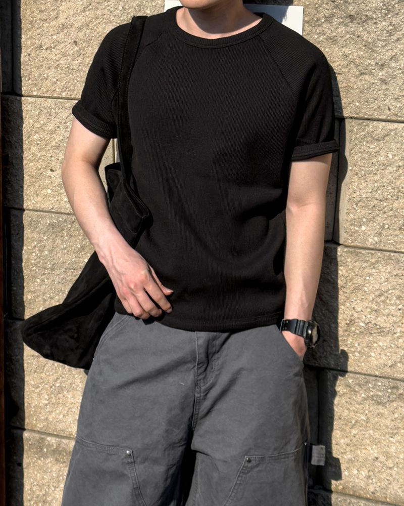 Morph Waffle Raglan Short Sleeve T-Shirt