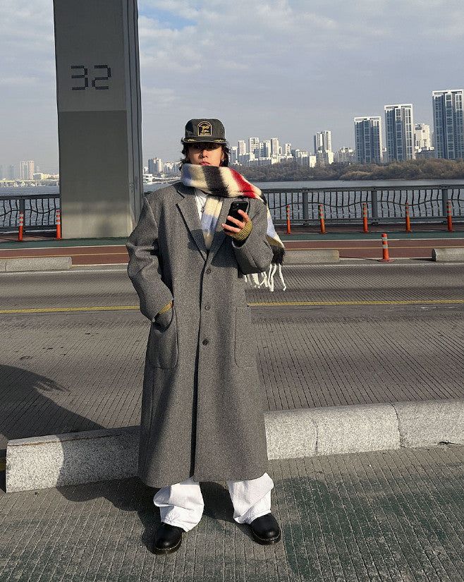 No.1052 wool20 over single long COAT
