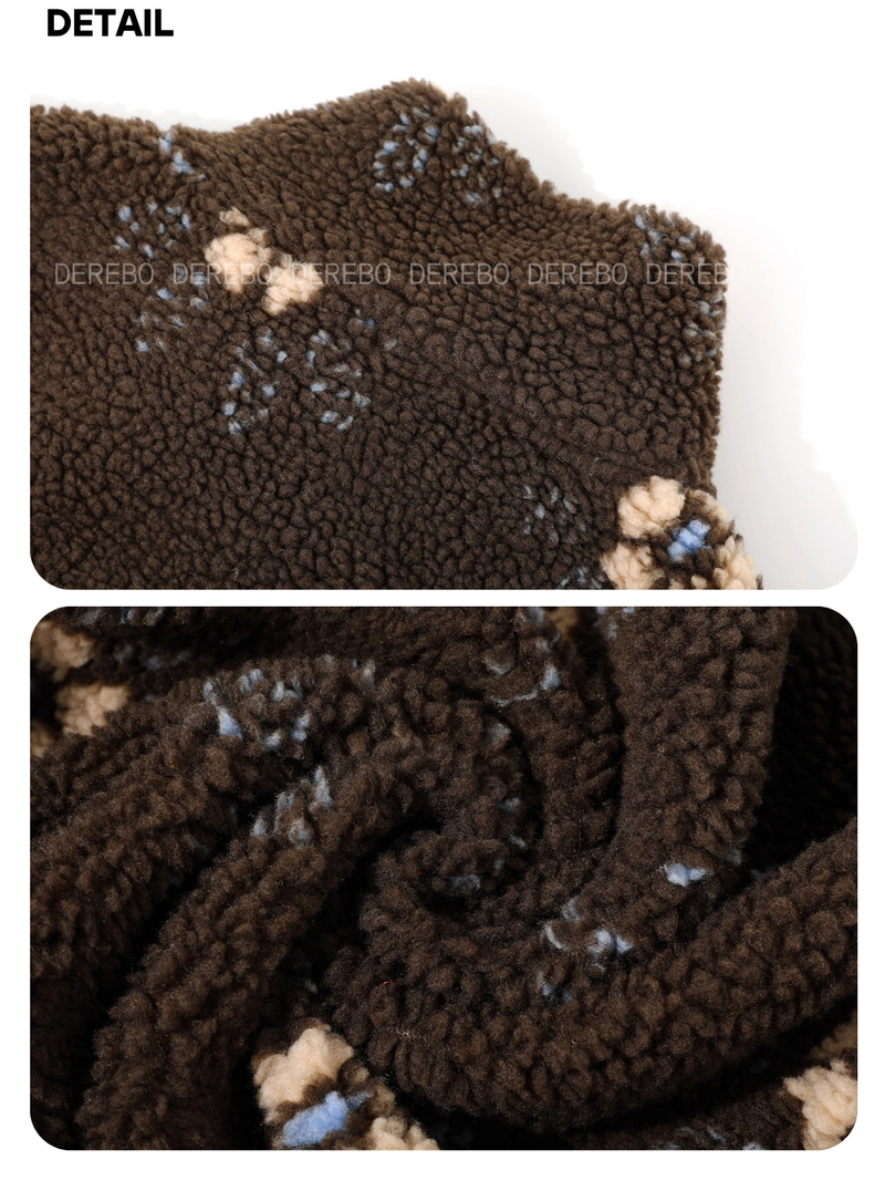Floral Mode Quilting High Neck Zip-Up