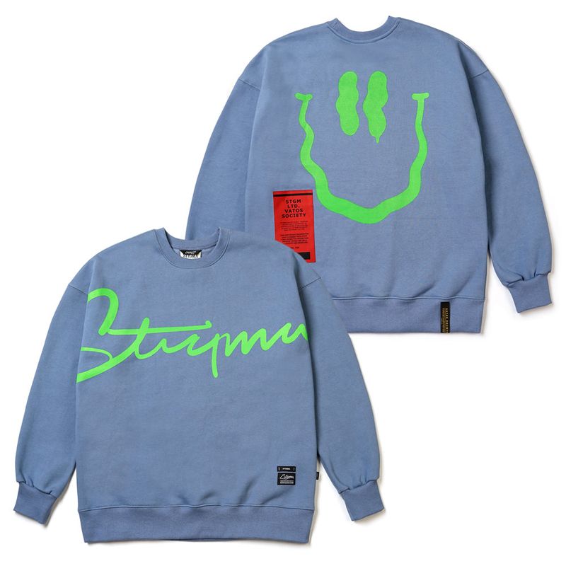 STIGMA(スティグマ)の「22 SMILE OVERSIZED HEAVY SWEAT CREWNECK ORANGE(Tops)」