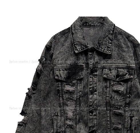 Metro Washing Damage Denim Jacket