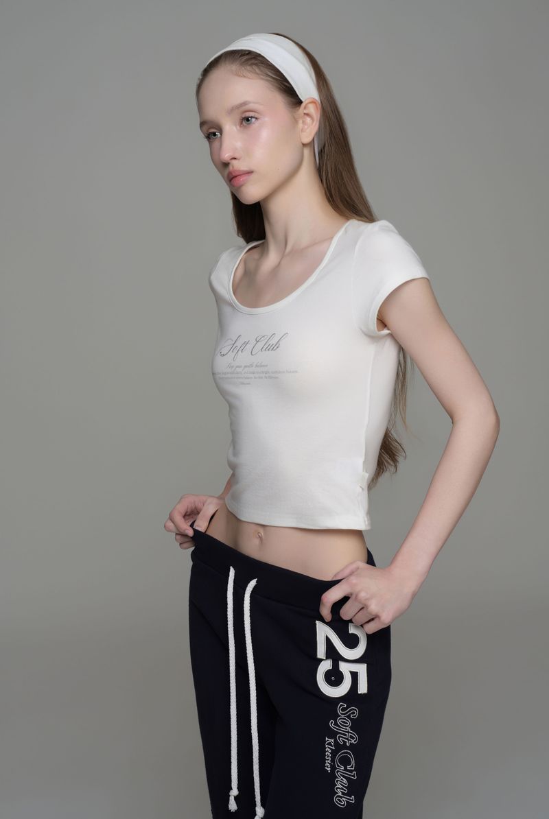 Soft Club signature top, Ivory