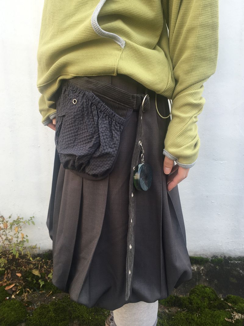 highneck loose waffle hood