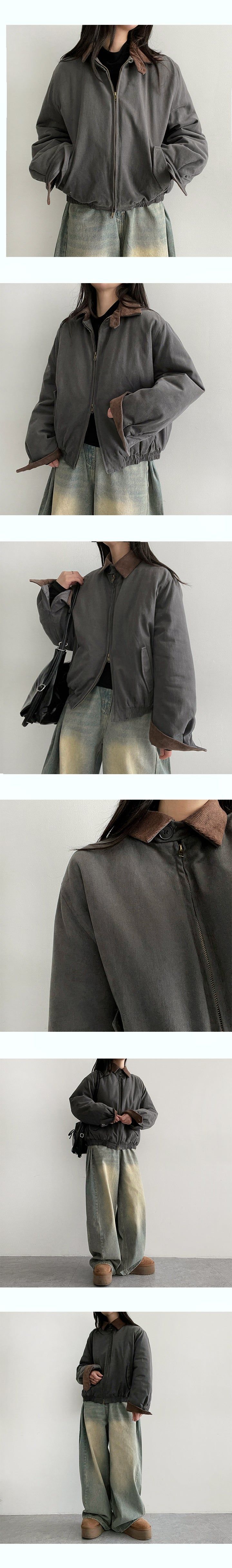 Neming Golden Collar Quilted Short Jacket