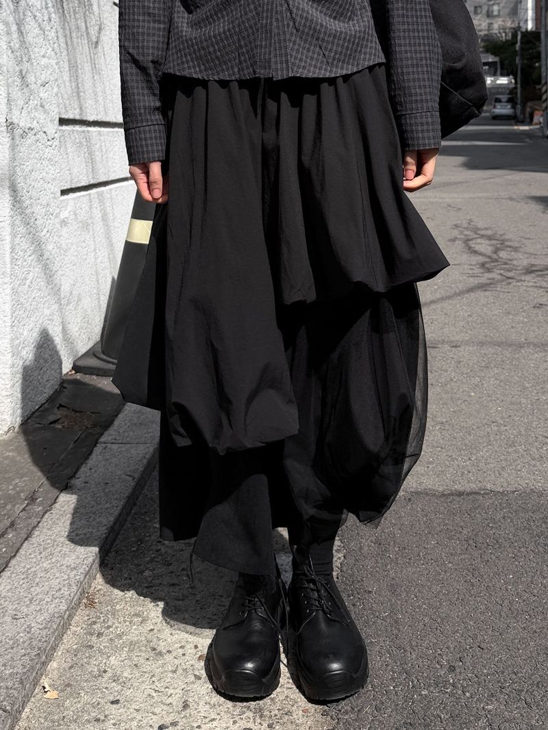  MESH LAYERED LONG SKIRT