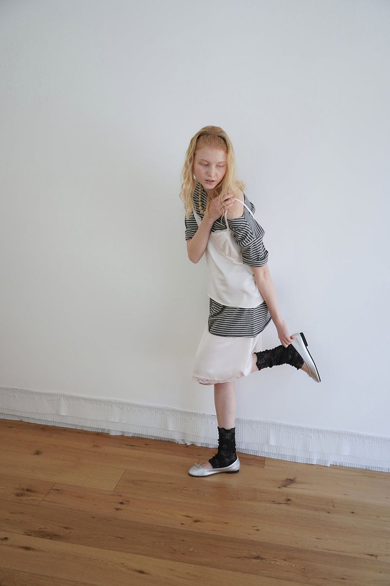 Satin midi skirt_ivory